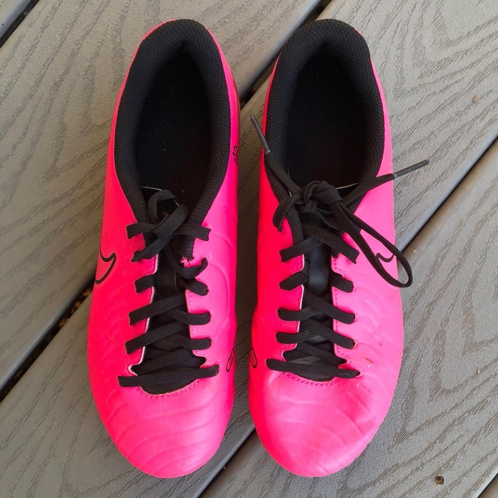 Nike Pink and Black Youth Soccer Cleats